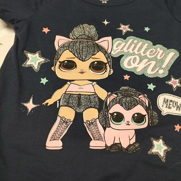 New LOL Surprise Navy Blue Pink Legging Outfit Size Girl's 5/6 - Picture 2 of 4